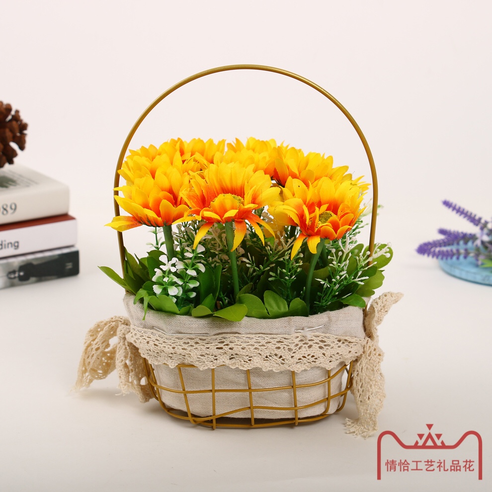 2022 New Ironwork Sunflower Set Sunflower Ornament Decoration 12 Specification image