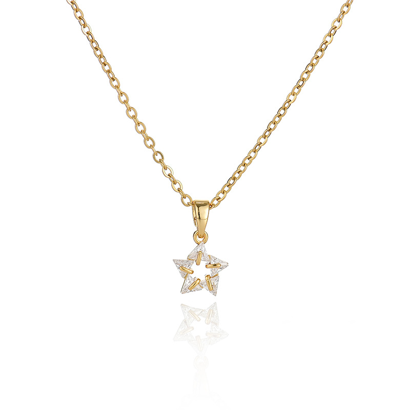 A popular zircon necklace for women from Dongdaemun, South Korea, gold-plated and non-fading, simple and versatile collarbone chain jade pendant, 25 detail image 2
