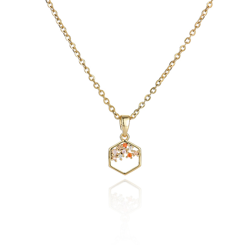 A popular zircon necklace for women from Dongdaemun, South Korea, gold-plated and non-fading, simple and versatile collarbone chain jade pendant, 19 details Picture