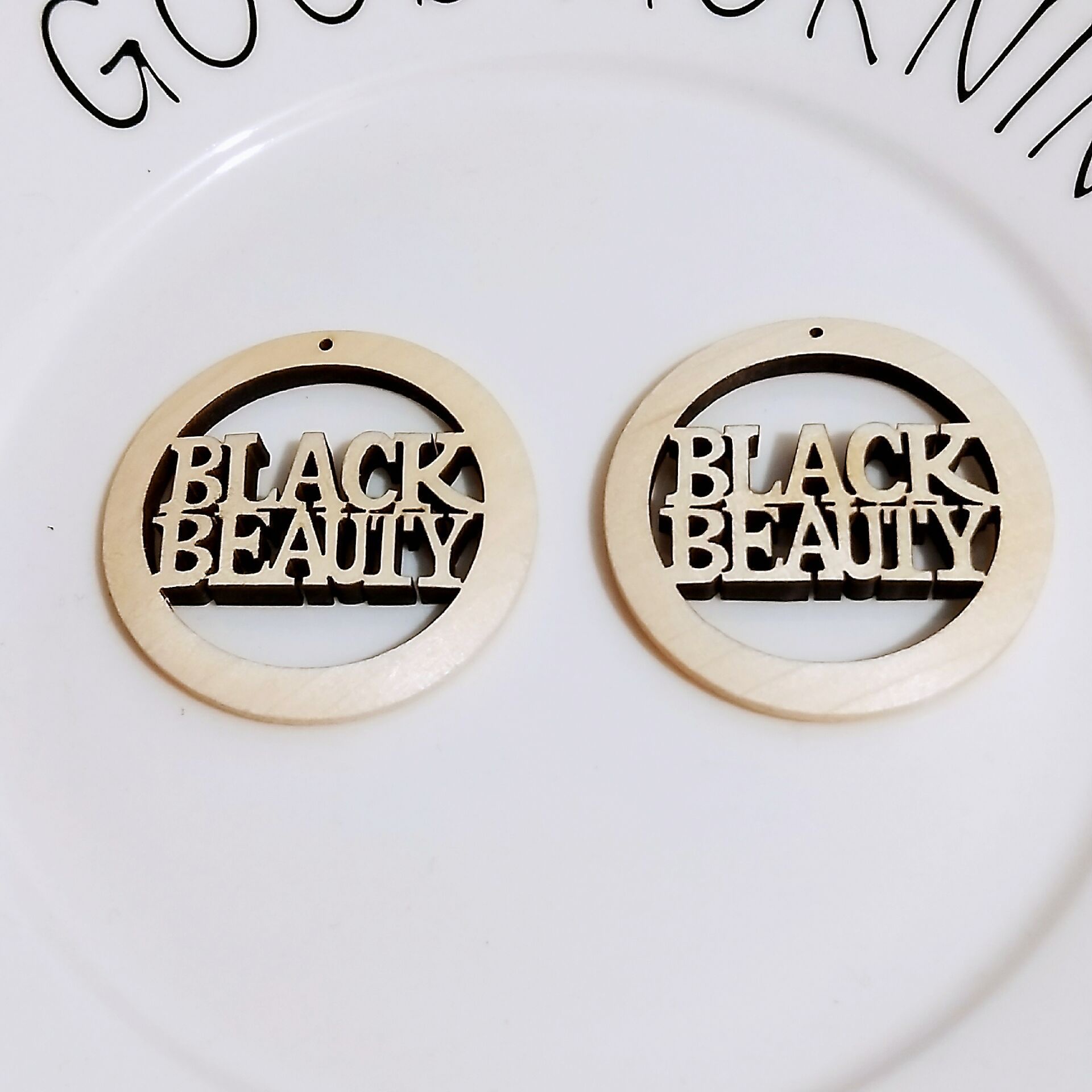 diy homemade earrings, stud earrings, ear clips, jewelry accessories, creative wooden, colorful edge holes, triangular materials wholesale detail image 4