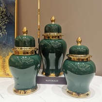 Golden Castle vase creative electroplating decoration Sugar pot three-piece home hotel decoration ceramic crafts gold decoration