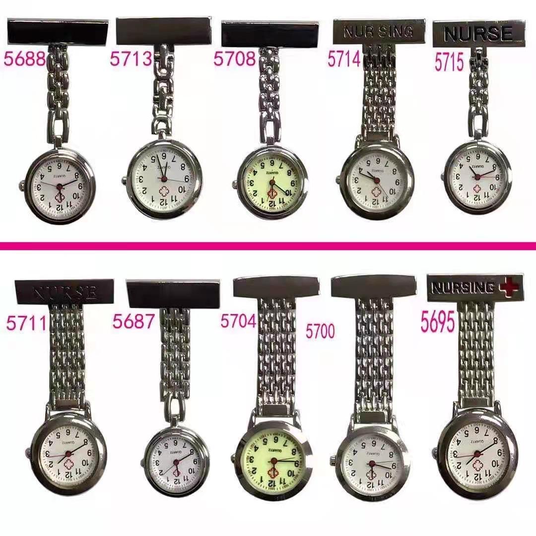 厂家直销女款创意时尚可爱桃心爱心笑脸护士挂表可印LOGO石英胸表 .款式齐全产品图