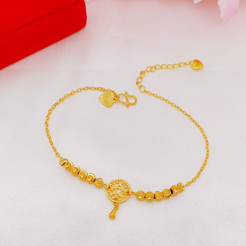 Copper money O chain bracelet, brass material, Korean imported process chain, feel soft
