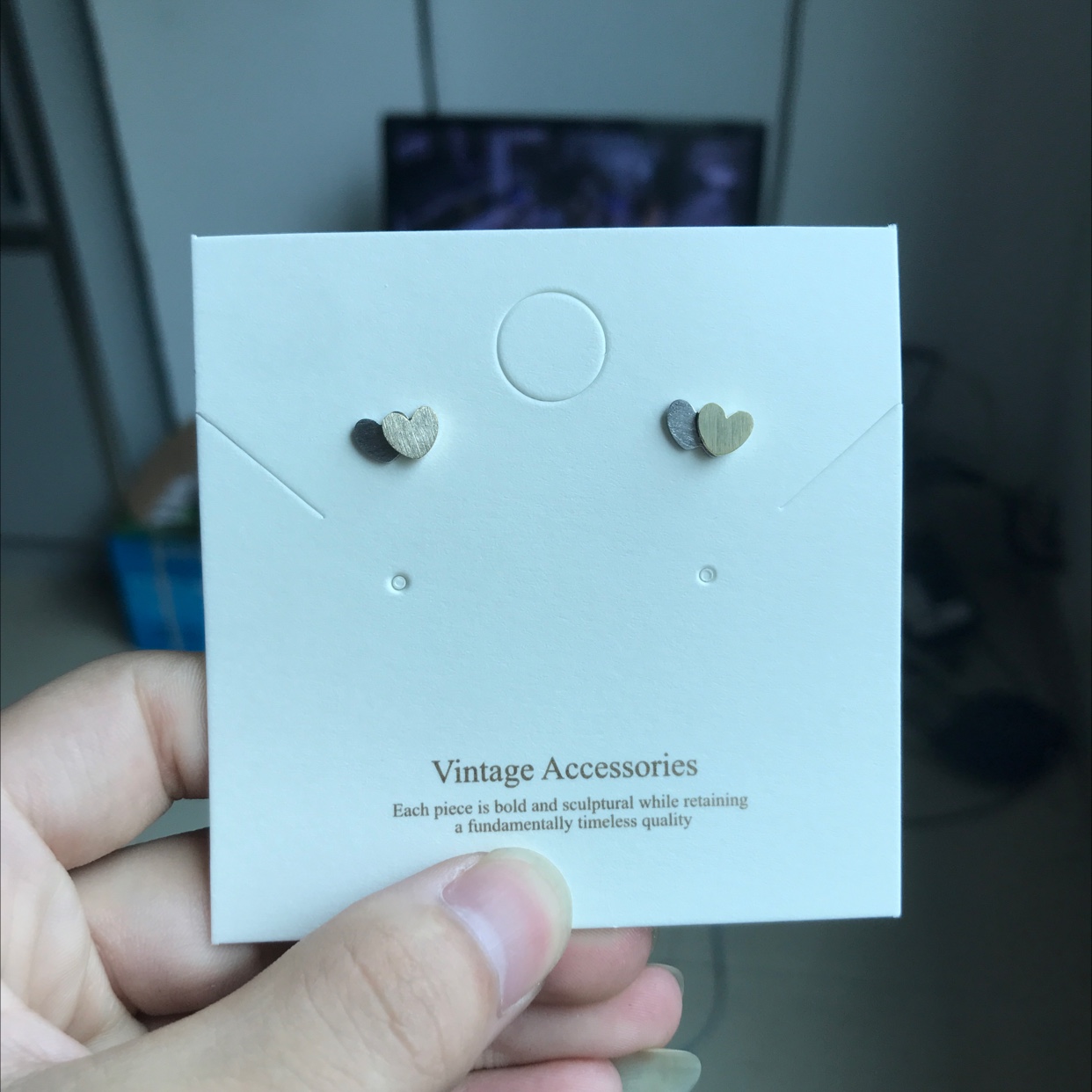 Today beauty Korean mini earrings small heart design