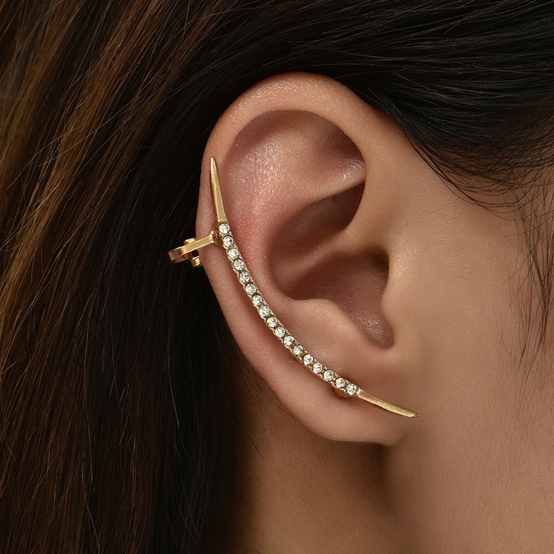 Crescent shaped single row drill ear bone clamp, simple and generous, popular in Europe and America thumbnail