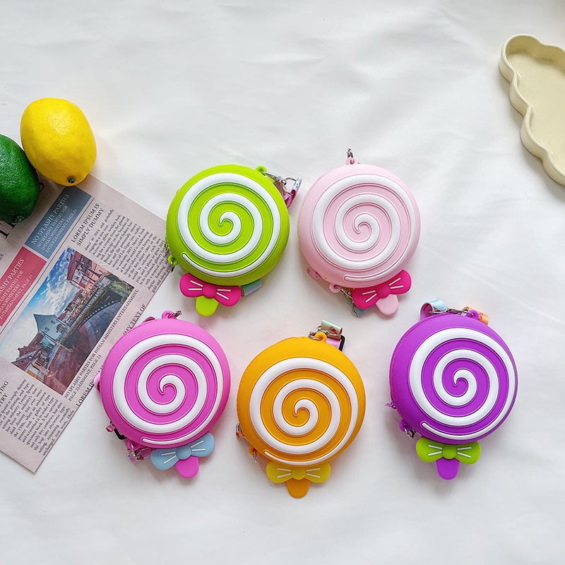 Silicone skew bag for children cute Western style girl Princess bag snail candy color kindergarten baby gift bag
