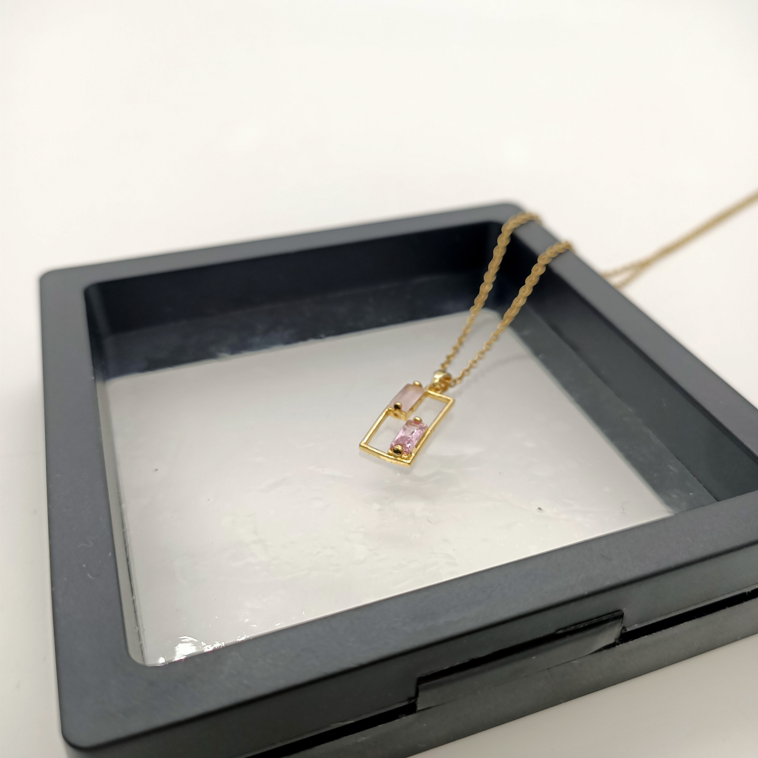 136欧美简约小众高级感K金色项链女ins潮轻奢冷淡风锁骨颈链