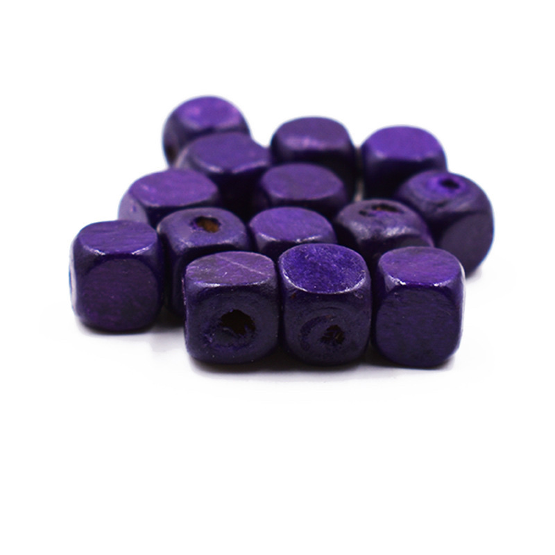 Wholesale of DIY jewelry accessories, wooden beads, children's handcrafted beads, Korean version 5-8mm square beads, and colored loose beads Specification image