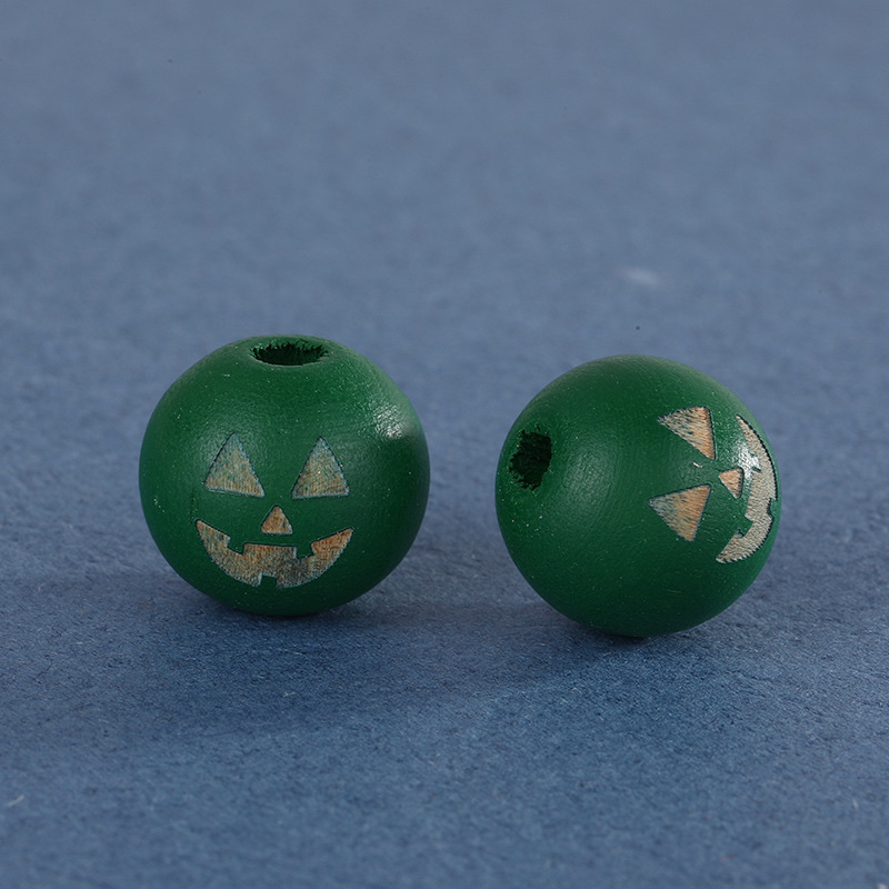 Laser-marked smiley face lotus wood beads detail image 6