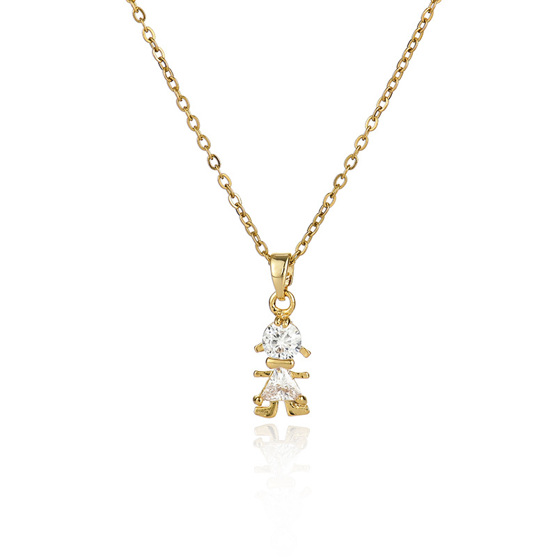 A popular zircon necklace for women from Dongdaemun, South Korea, gold-plated and non-fading, simple and versatile collarbone chain jade pendant 9 detail image 7