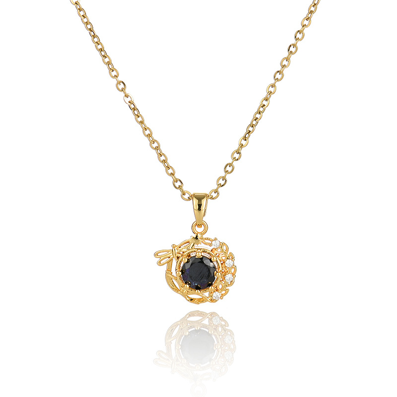 A popular zircon necklace for women from Dongdaemun, South Korea, gold-plated and non-fading, simple and versatile collarbone chain jade pendant, 19 detail image 4