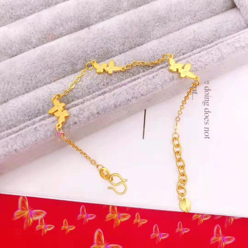 Sand face butterfly thin bracelet, brass material using imported electroplating technology