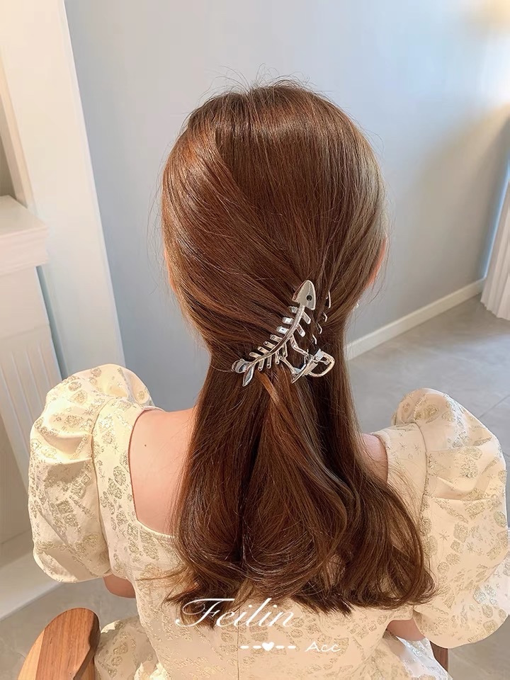 夹子发饰抓发夹后脑勺鱼骨发抓夹女大号鲨鱼夹发量多发卡夏季盘发