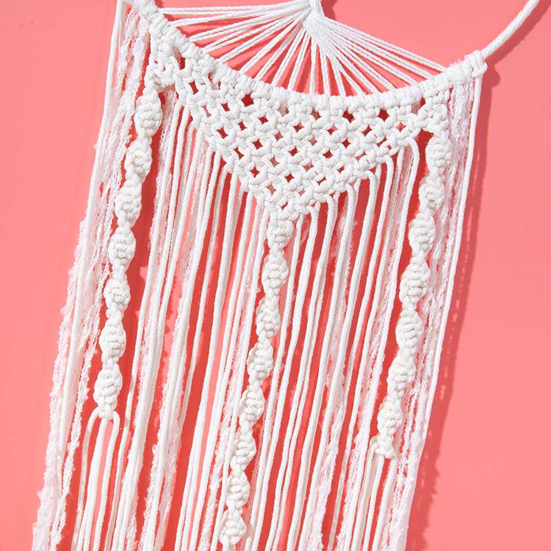 White new dreamcatcher net, wind chime, cotton thread woven aerial hanging decoration, creative life tree wall hanging decoration, factory direct sales details Picture
