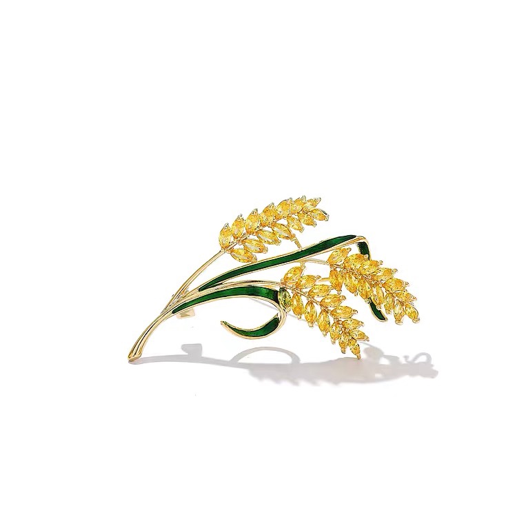 Pressed rice spike brooch