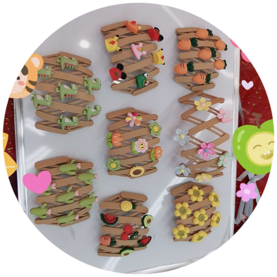 Cartoon children's hair band, new fashionable headwear, girls' daily hair binding and fixation decoration headwear, hair clips, hair clips details Picture