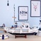 地中海捕鱼木船渔船实木帆船模型大型摆件装饰品工艺船木制摆件 手工工艺品图