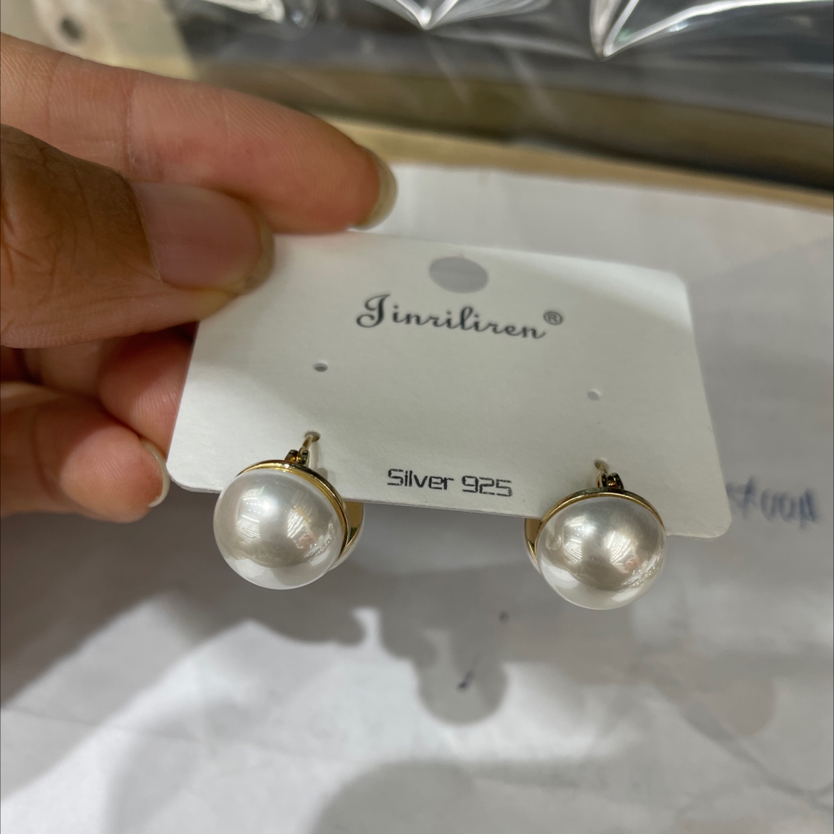 Today beauty Korean version earrings pearl embellishment design fashion generous