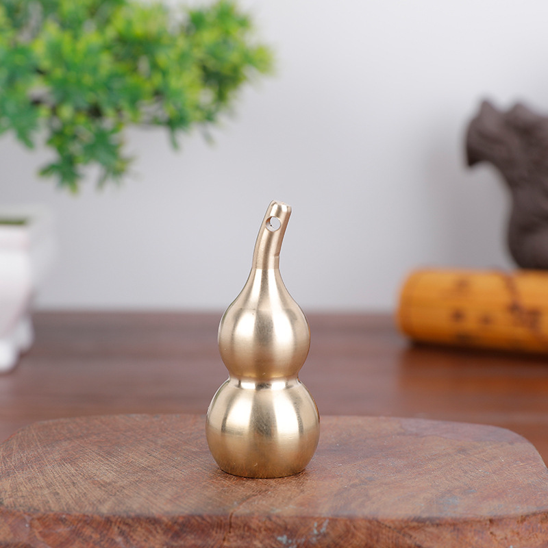 Creative copper gourd car pendant, gourd Five Emperors coin hanging decoration, copper wallet hanging, copper gourd in stock wholesale, copper gourd 4.5cm high 1 detail image 4