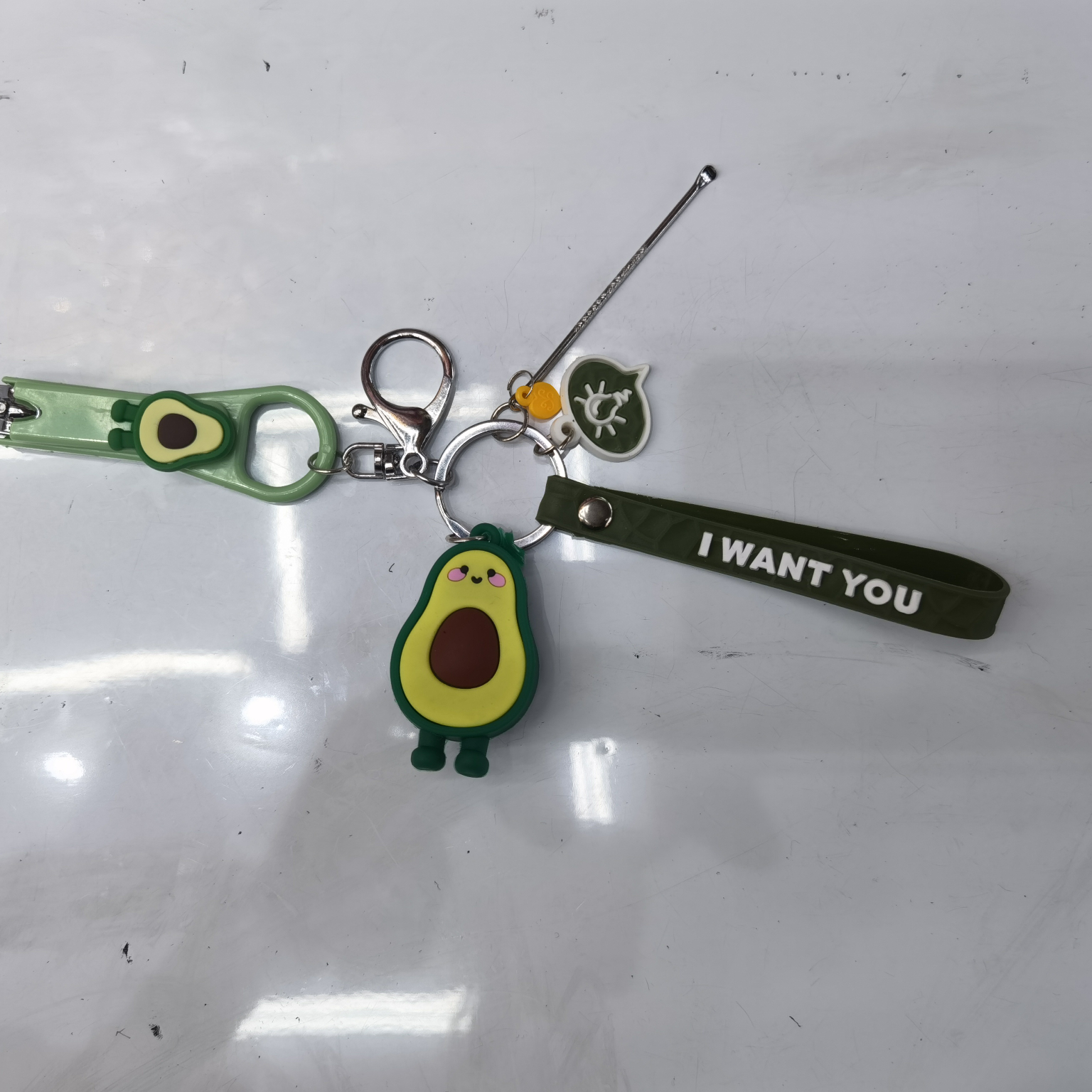 卡通情侣钥匙扣指甲剪挖耳勺男女公仔钥匙链汽车锁匙扣创意礼品 7