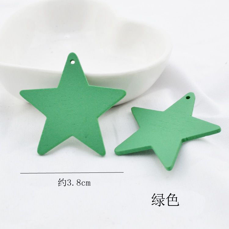Five-pointed stars with wooden chips as earring accessories detail image 6