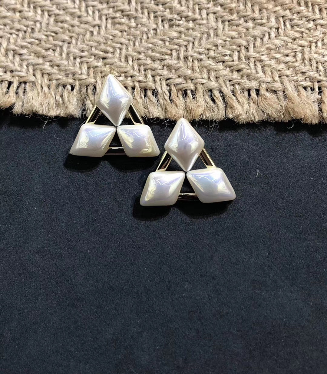 S925 Silver Needle Niche High-end Oil painting glazed Irregular Earrings, feminine artistic earrings, Hong Kong-style earrings 1 details Picture