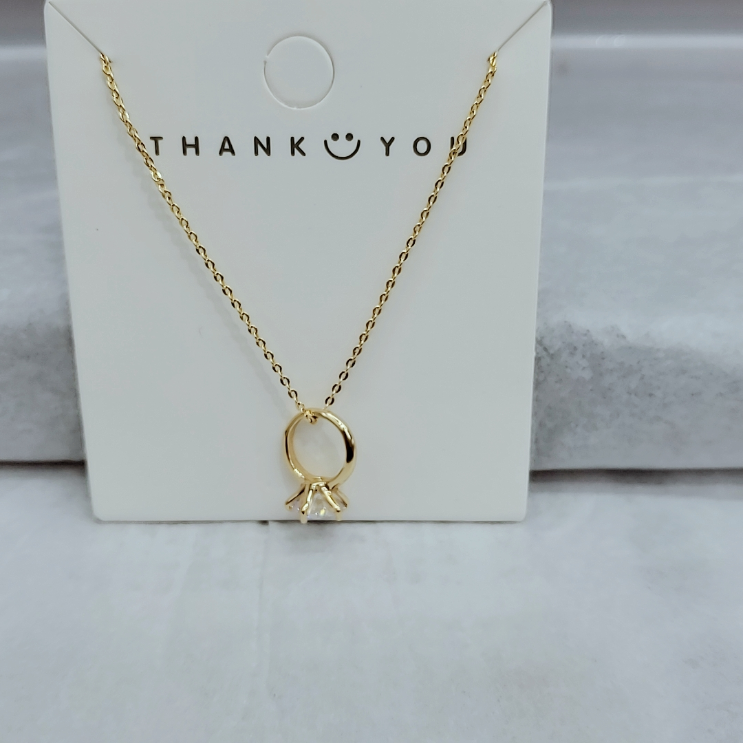 Vintage classic environmental protection color collarbone chain necklace Copper micro-inlaid rose gold platinum 22