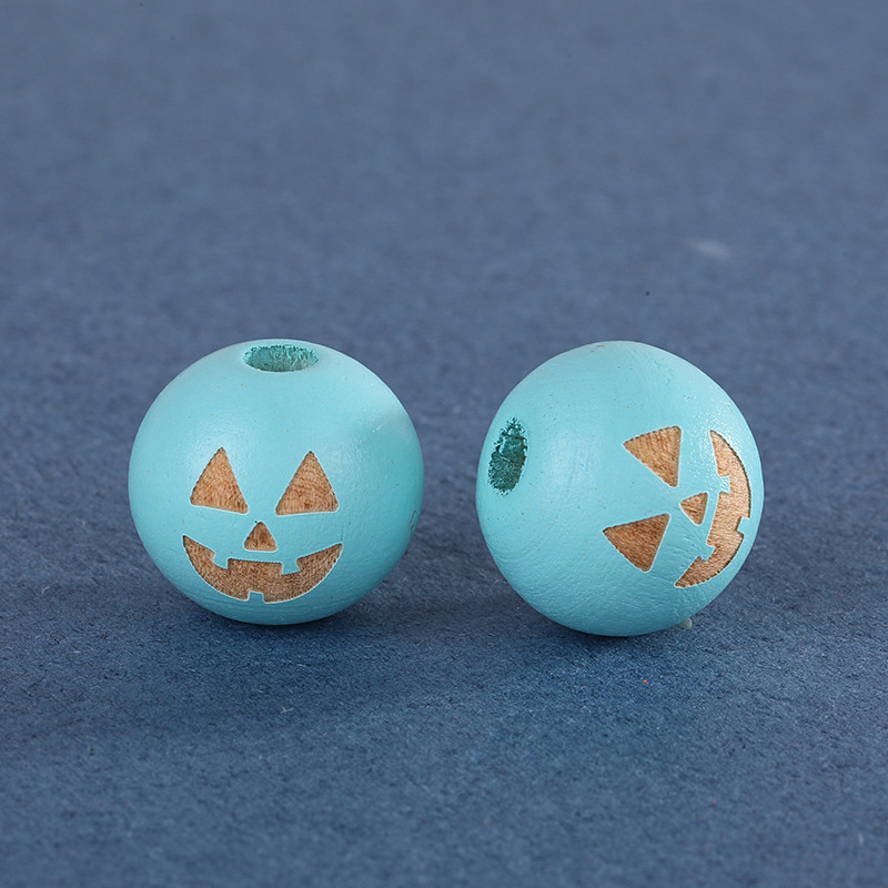 Laser-marked smiley face lotus wood beads Item Picture