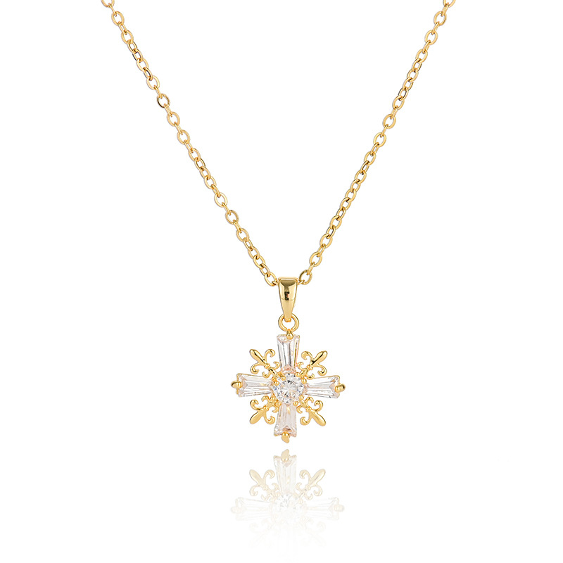 A popular zircon necklace for women from Dongdaemun, South Korea, gold-plated and non-fading, simple and versatile collarbone chain jade pendant, 16 detail image 9