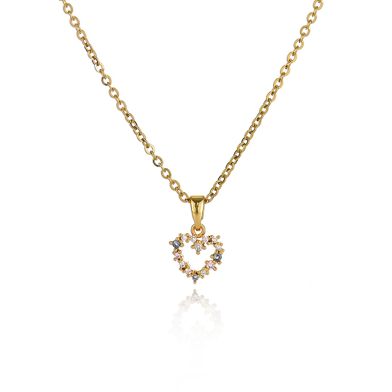 A popular zircon necklace for women in Dongdaemun, South Korea, gold-plated and non-fading, simple and versatile collarbone chain jade pendant 2 detail image 7