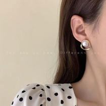 Ni Ni Zhu lock lock the same earrings summer 925 silver needle pearl studs 2021 new vintage earrings for women