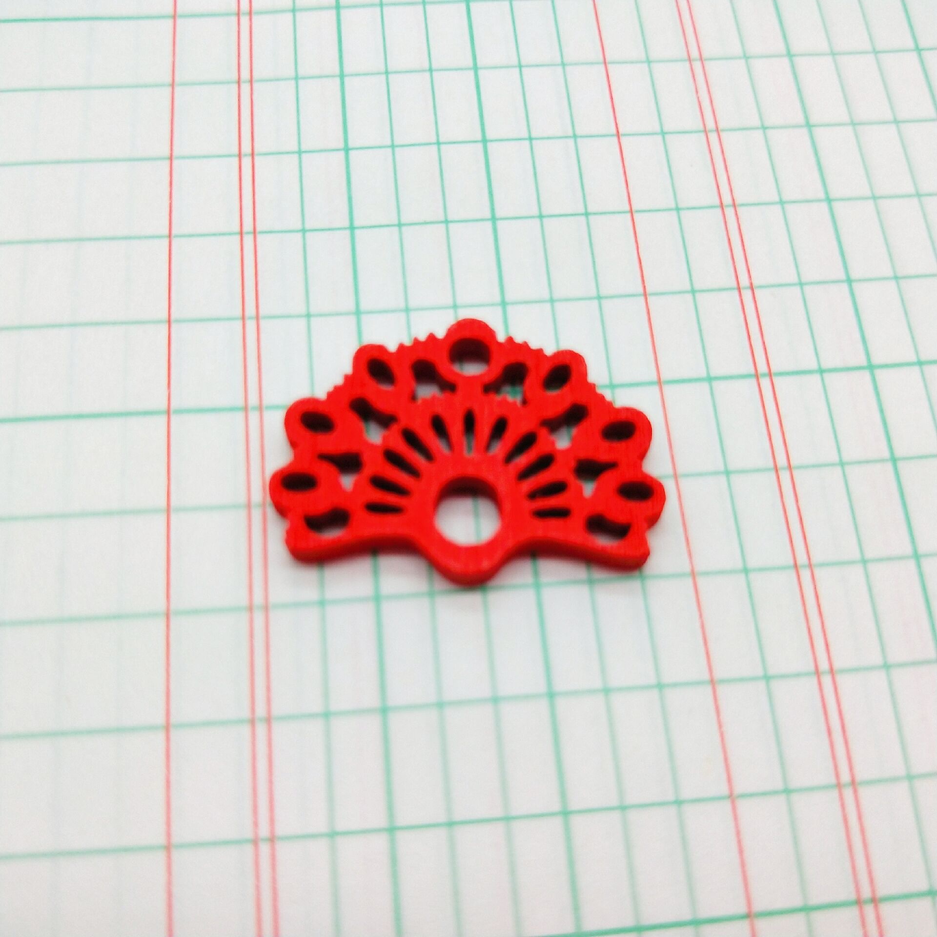 DIY wooden retro Japanese-style hollowed-out small fans, accessories, self-made earrings, earrings and pendants, materials Specification image