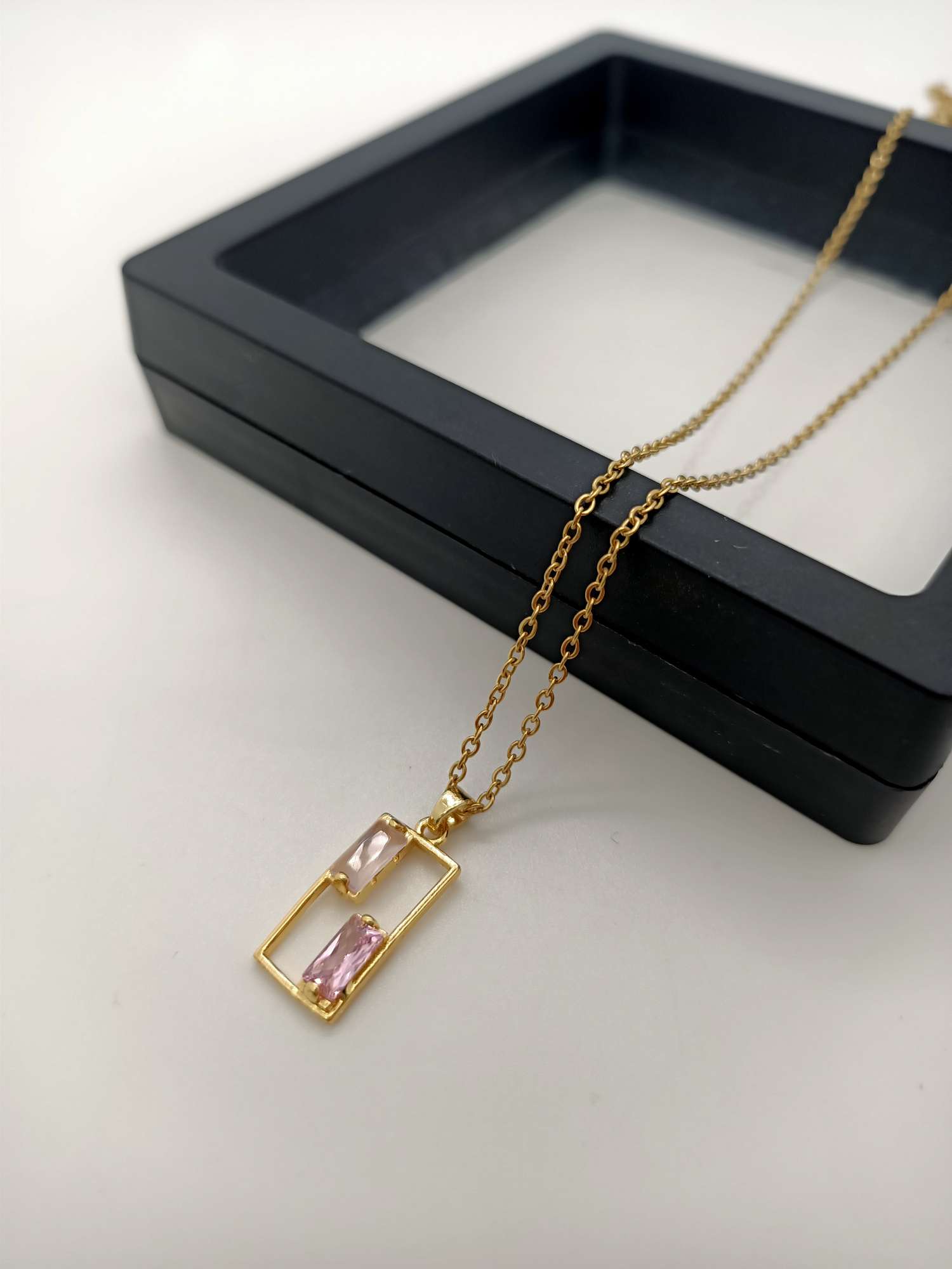 136欧美简约小众高级感K金色项链女ins潮轻奢冷淡风锁骨颈链详情图4