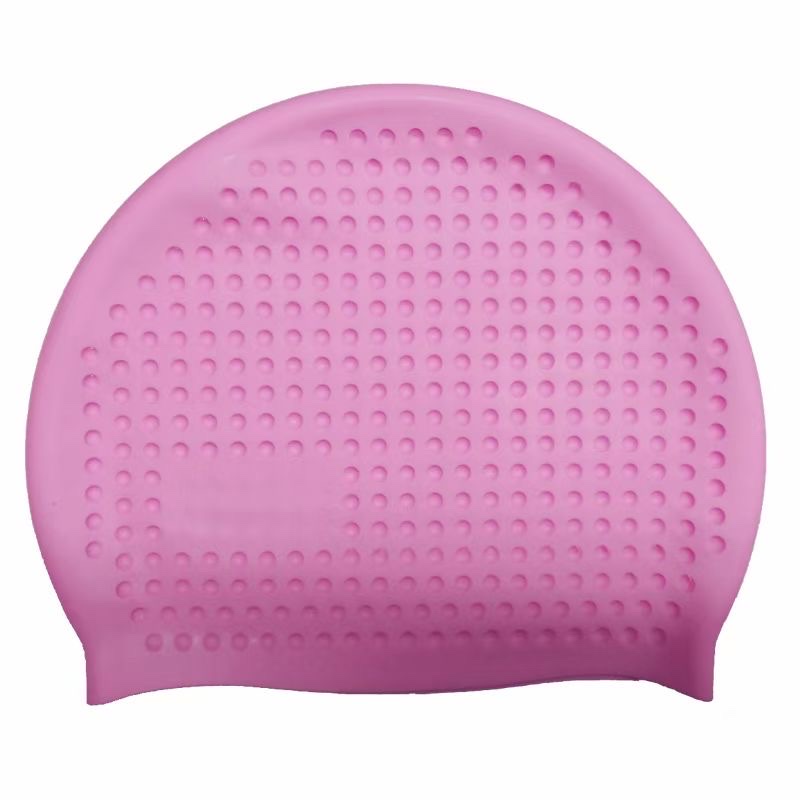 泡泡硅胶泳帽，高弹硅胶防水泡泡游泳帽，游泳镜等系列产品白底实物图