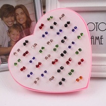 Earrings Men's and women's accessories Allergy resistant plastic needle Water Cube crystal ear clip Earrings delivery silicone ear plugs