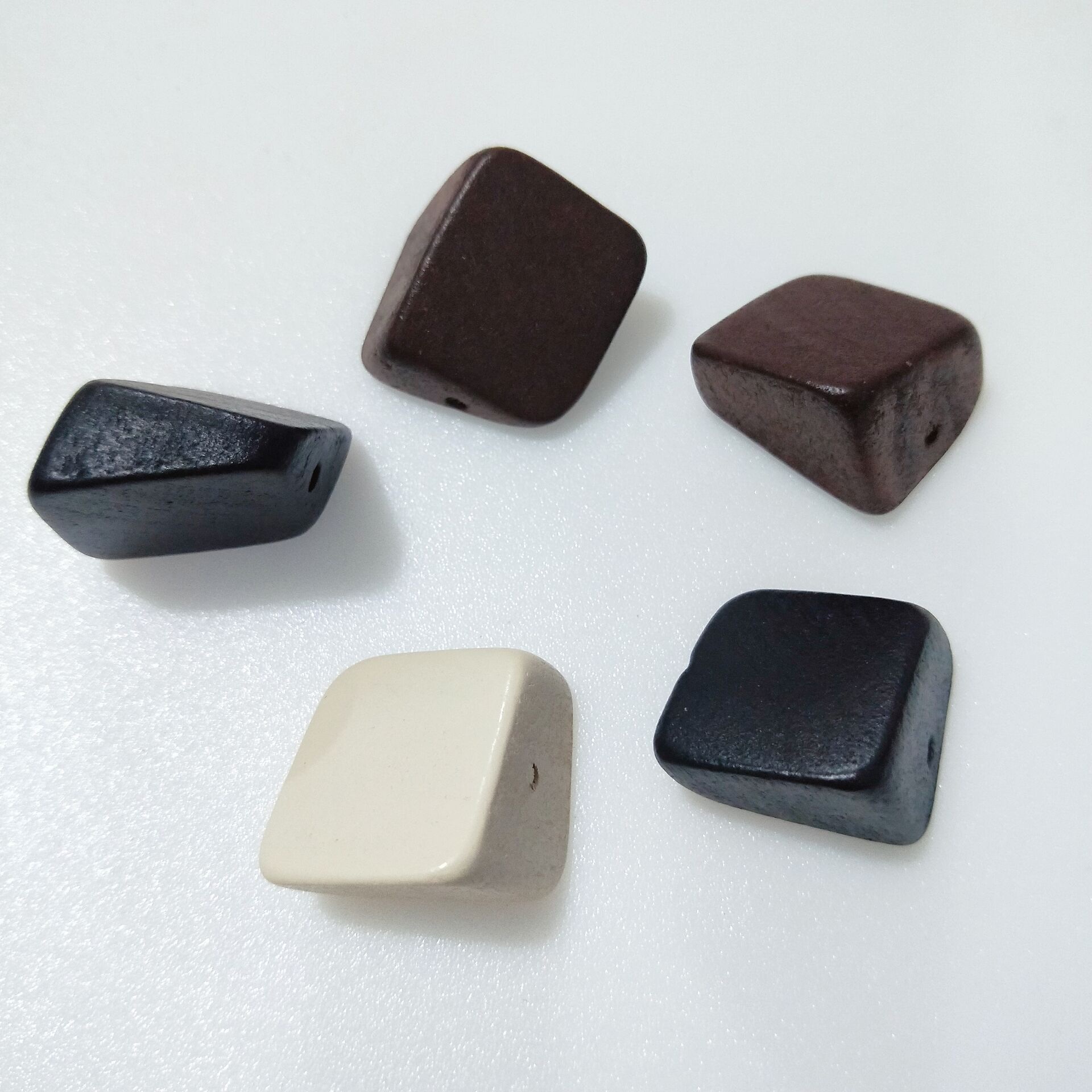 diy earring material: Wooden horizontal hole, wooden trapezoidal square earrings, simple and fashionable stud earrings, ear clips, accessories details Picture