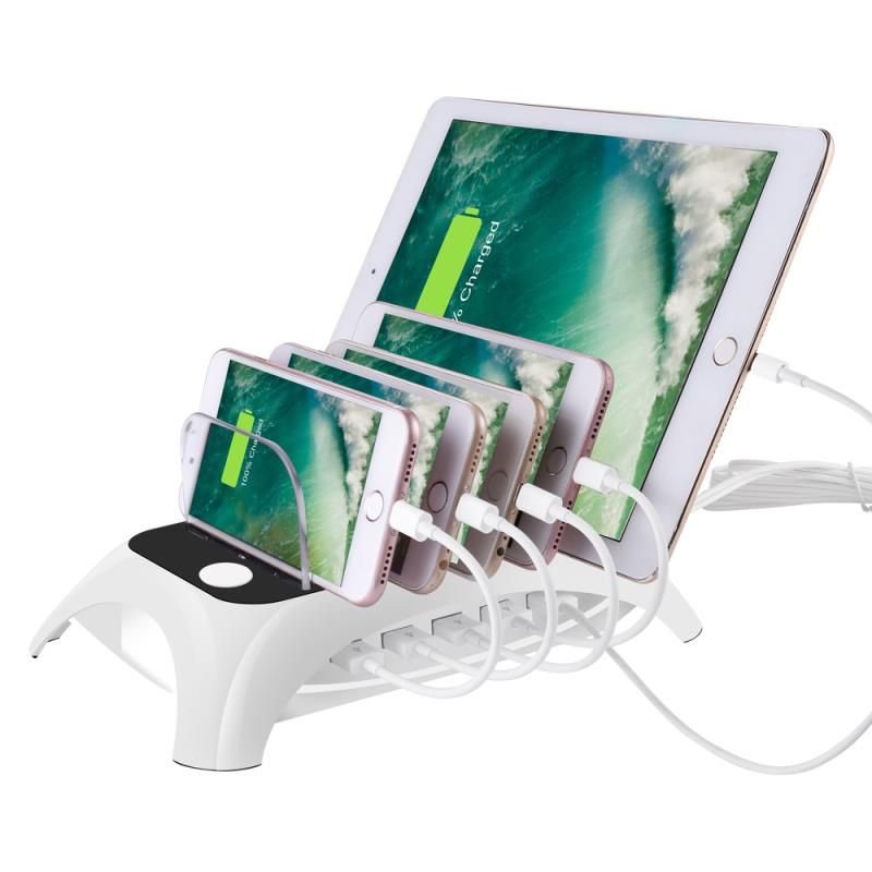 New 5-port USB smart fast charging mobile phone charger stand, desktop mobile phone and tablet charging base stand UD05 Item Picture