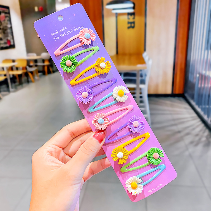 2021 Children's wig and hair clip New Cartoon children's hair clip set, cute little girl bangs clip, bow headpiece, side clip princess hair accessory detail image 13