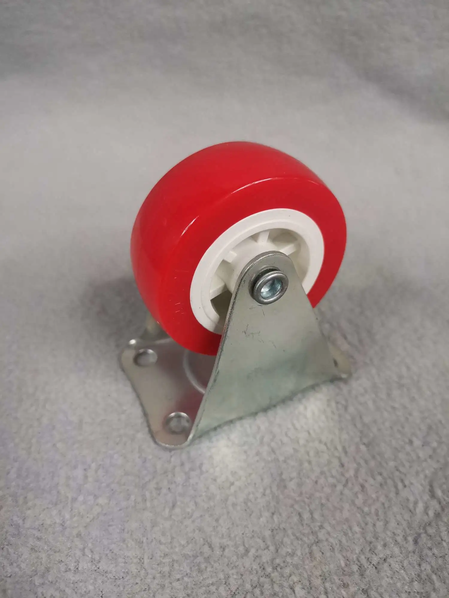 2-inch PVC white core red wheel oriented wheel light casters detail image 1