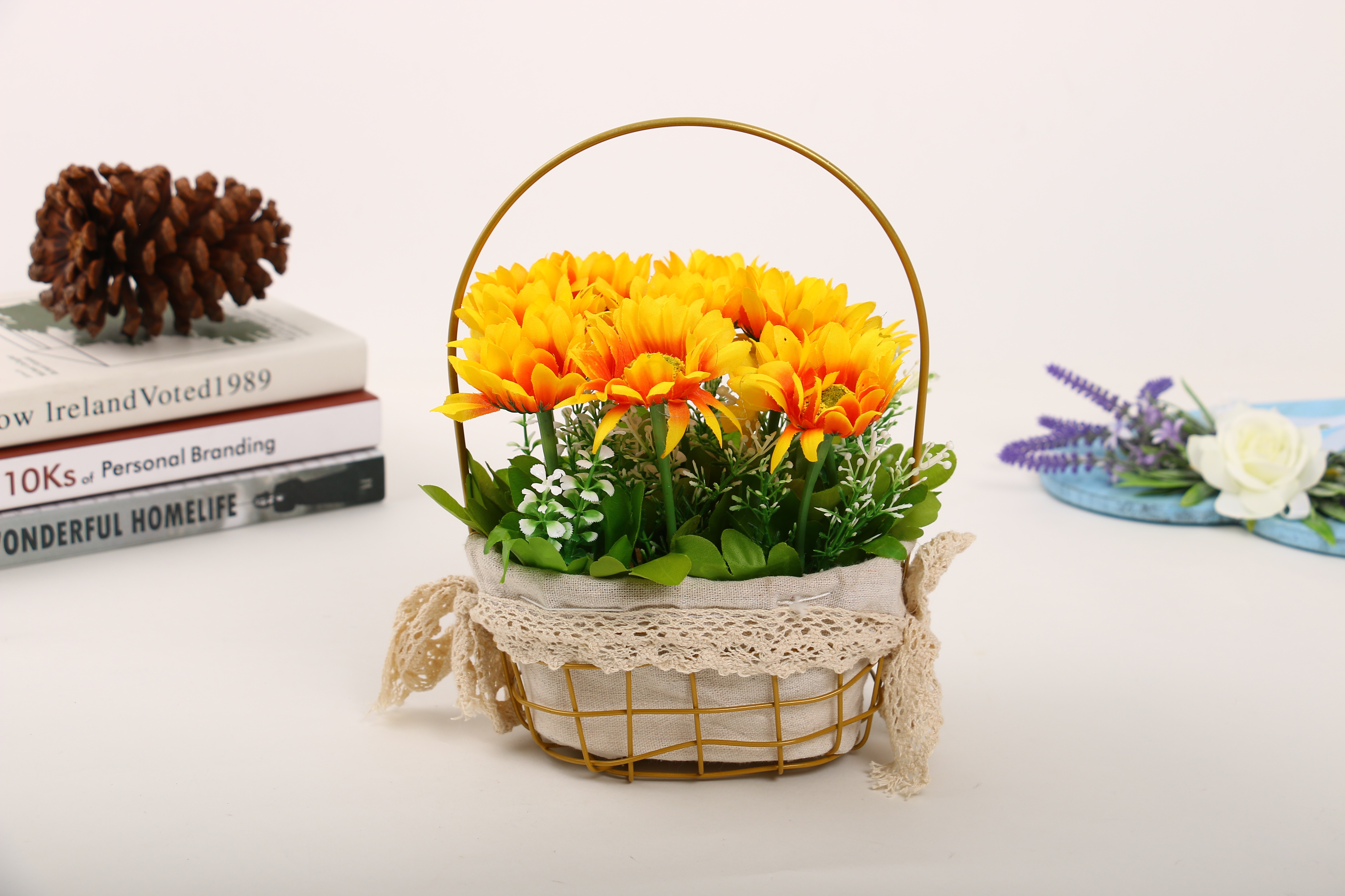 2022 New Ironwork Sunflower Set Sunflower Ornament Decoration 12 details Picture