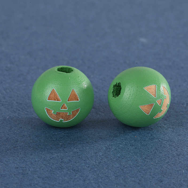 Laser-marked smiley face lotus wood beads detail image 9