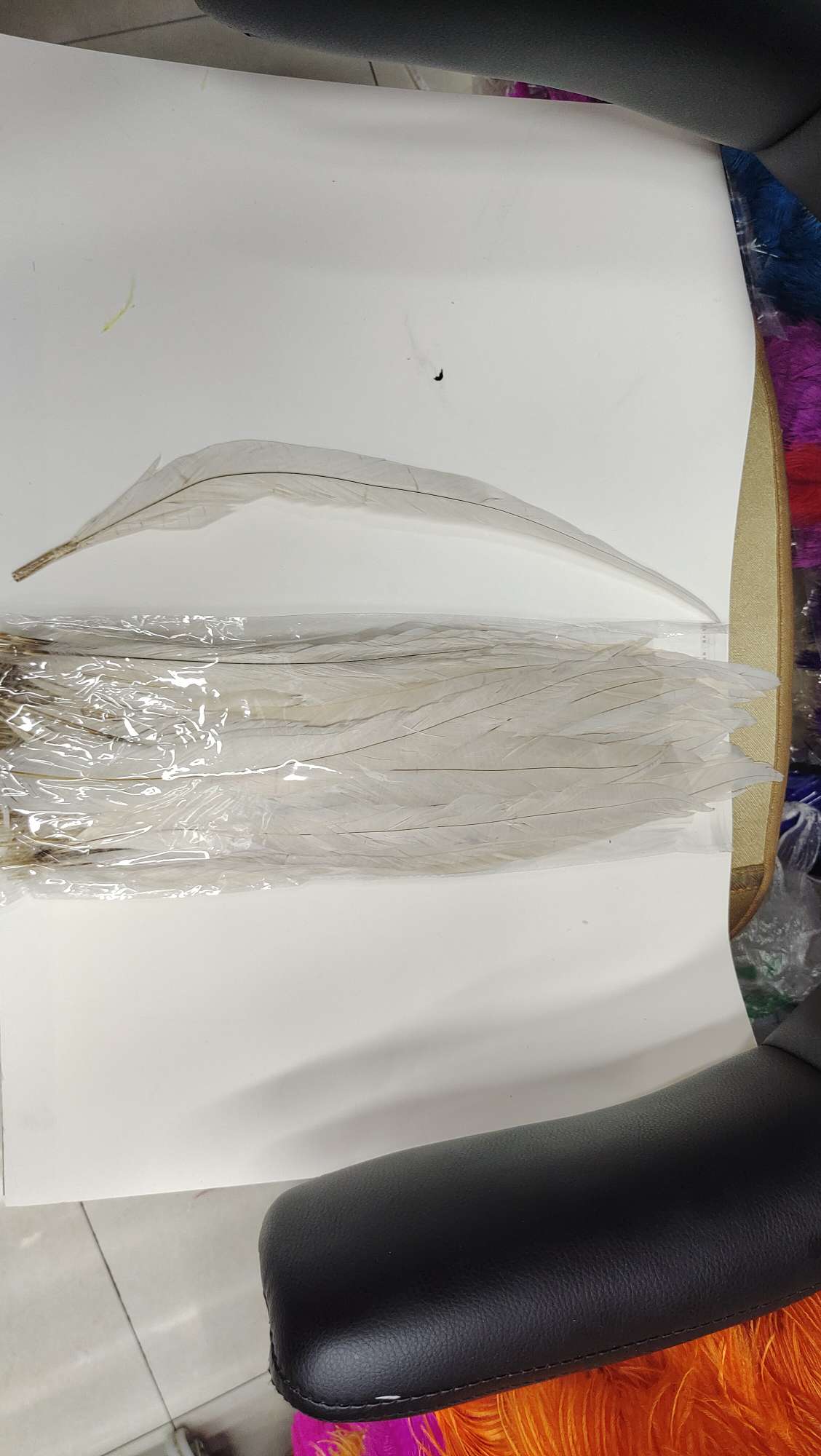 脱色鸡尾羽毛25-30公分橘色产品图