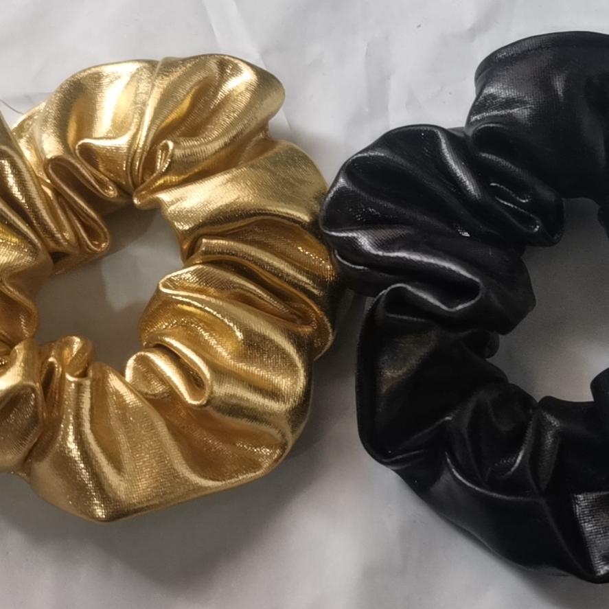 Leather scrunchie