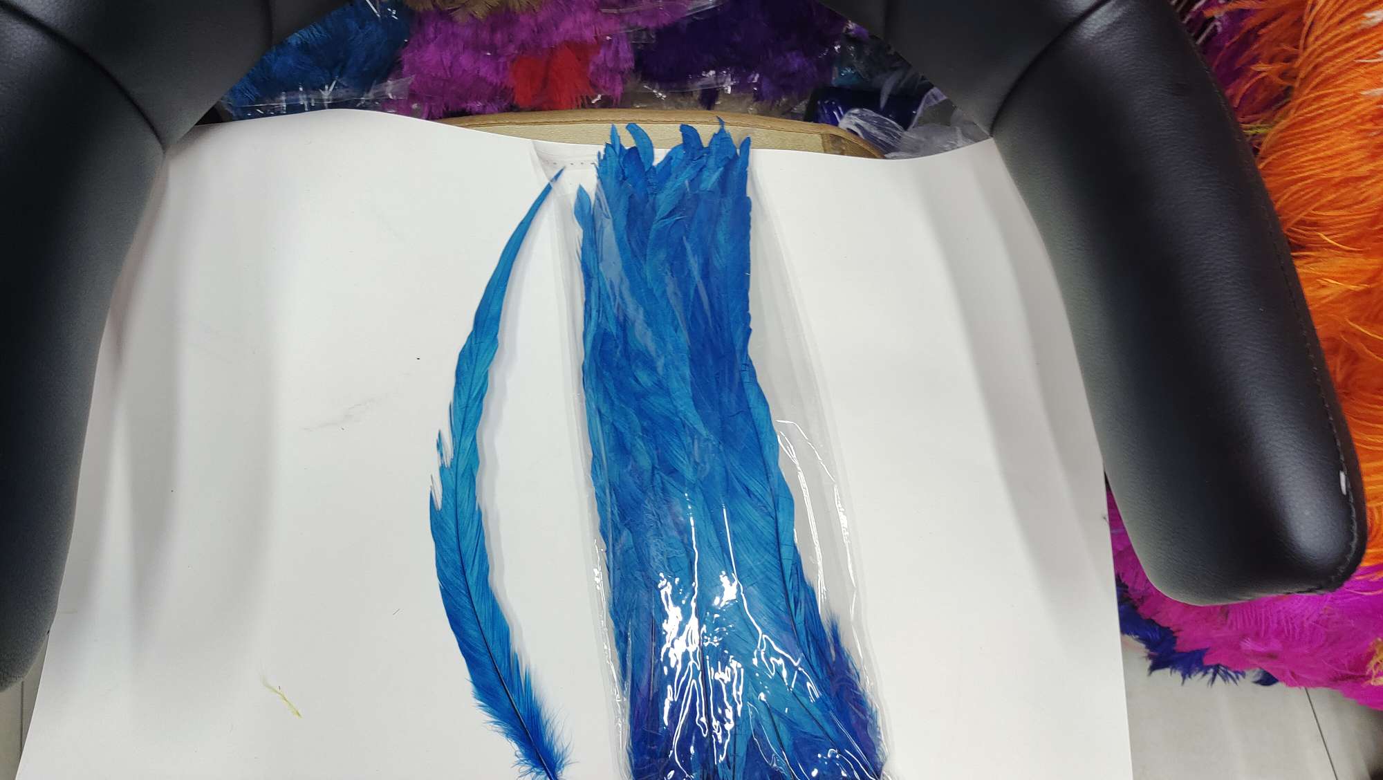 脱色鸡尾羽毛25-30公分橘色详情图3