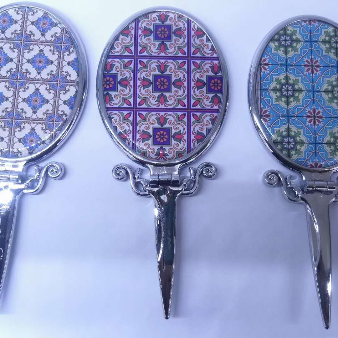 手柄全折滴胶镜子