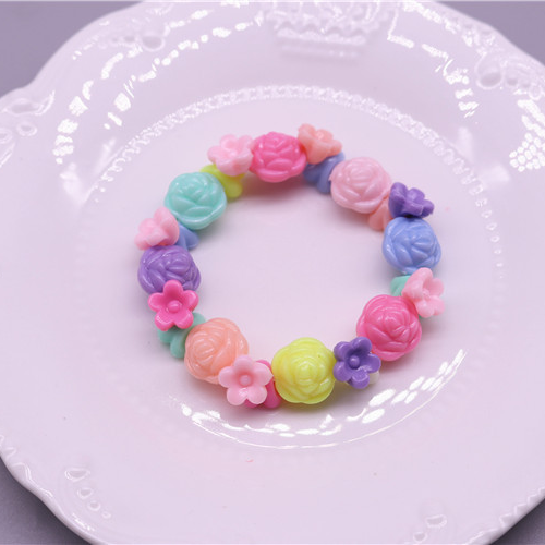 New children's plastic acrylic bead bracelet Cute colorful bead bracelet accessories for primary school students