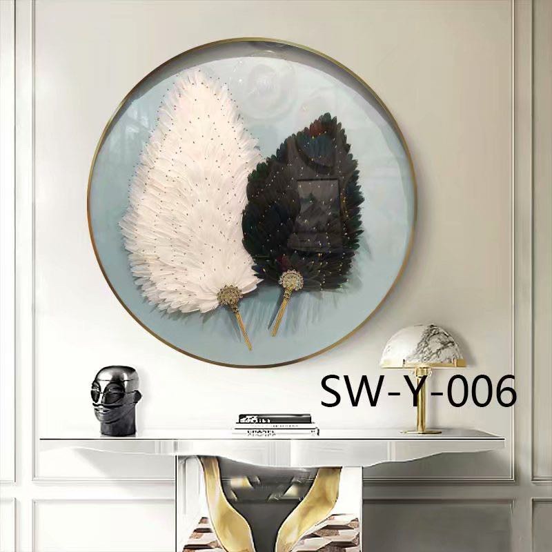 铝合金圆形手工实物画挂画