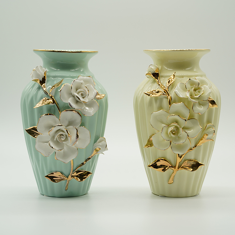 European-style gilded ceramic vases, flower arrangements, flower vases, home wedding decorations, handicrafts, gifts, living room decoration cabinets, catering and hotel wedding courtyard KTV ornaments wholesale 0771 detail image 3