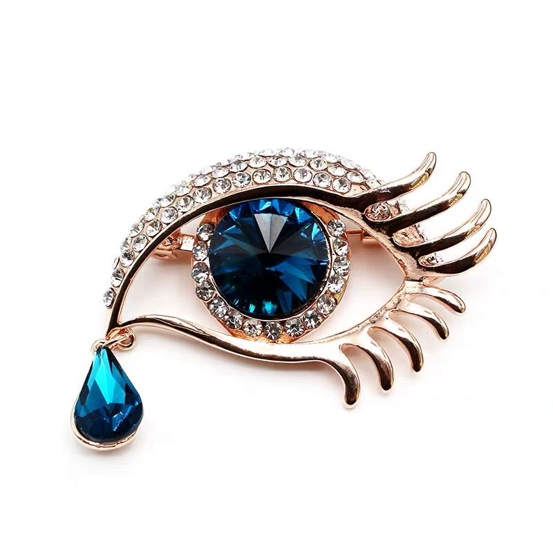 Angel Tears Crystal Eye Brooch Corsage Women's coat Sweater Accessory Korean Luxury Atmospheric pin decoration