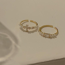 87 Sicilian pearl zircon ring female niche set everything with index finger ring folded index finger ring opening adjustable